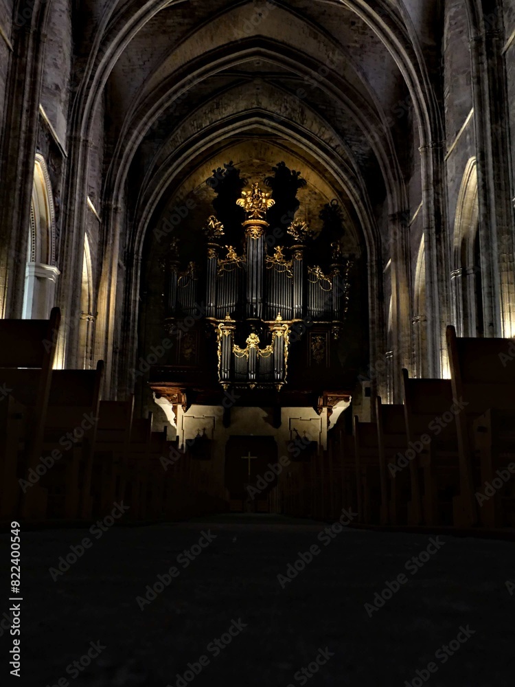 Fototapeta premium Montpellier May 2024: Visit the magnificent city of Montpellier in Occitanie. Street photos - View of Saint Pierre Cathedral