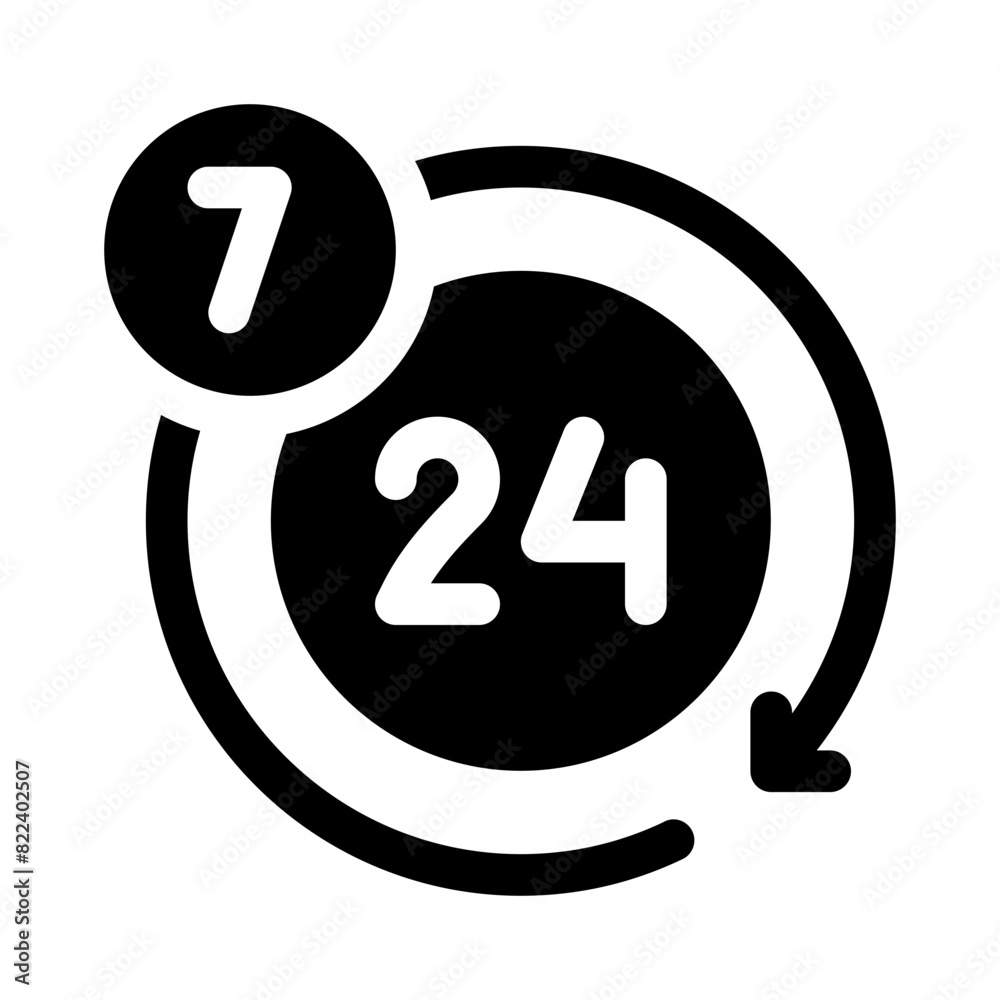24 hours glyph icon 24 hours glyph icon