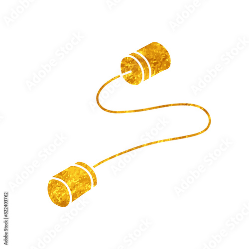 Communication intercepting drawing in gold color style