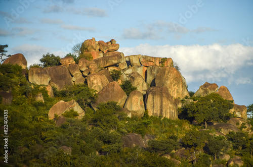 Balancing rocks on a hilltop in rural Zimbabwe. 