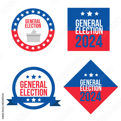 USA presidential general election in 2024 with American flag vector illustration