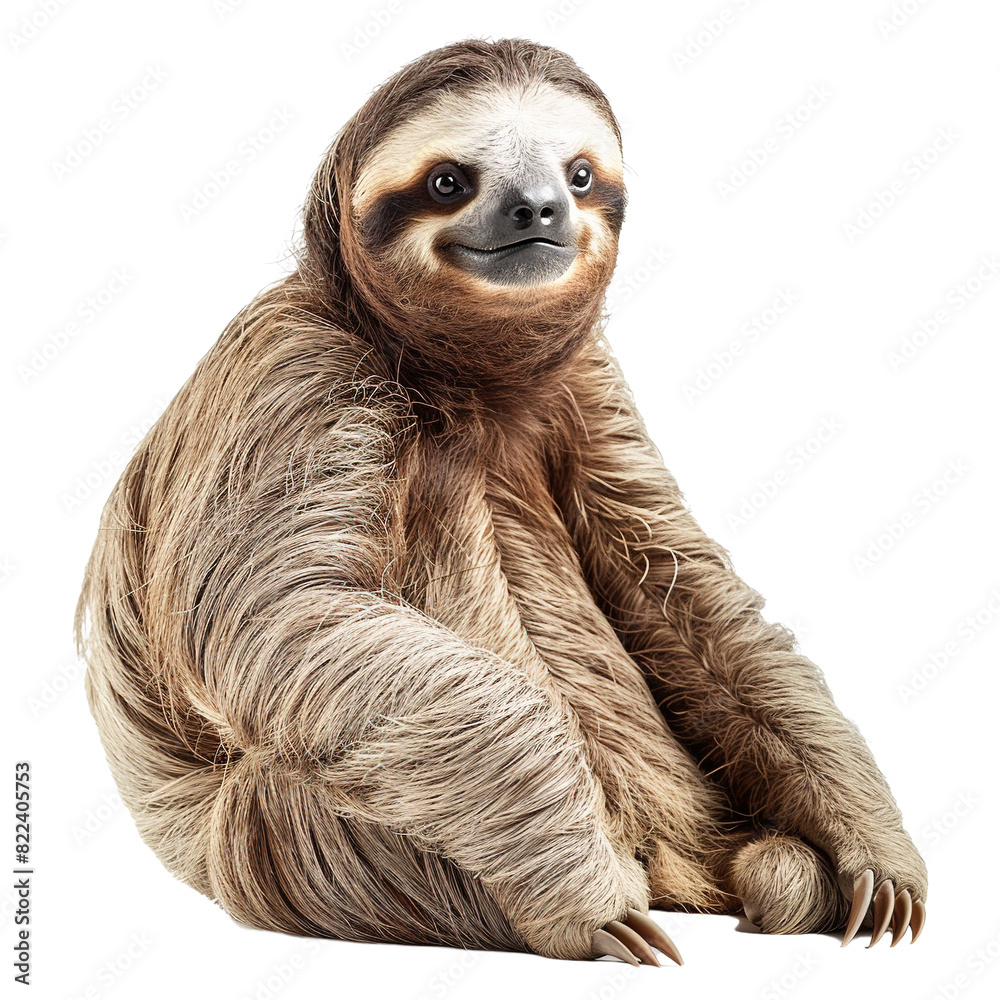 Fototapeta premium Sloth on white background,png