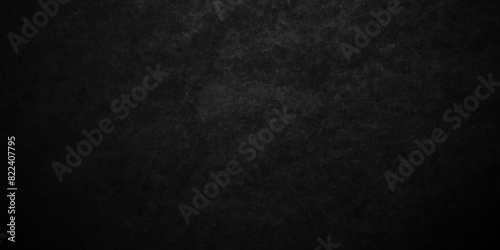 Dark Black background texture, old vintage charcoal black backdrop paper with watercolor. Abstract background with black wall surface, black stucco texture. Black gray satin dark texture luxurious. photo