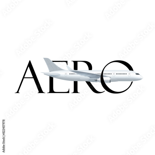Aero logo with aeroplane. Business company brand design. 