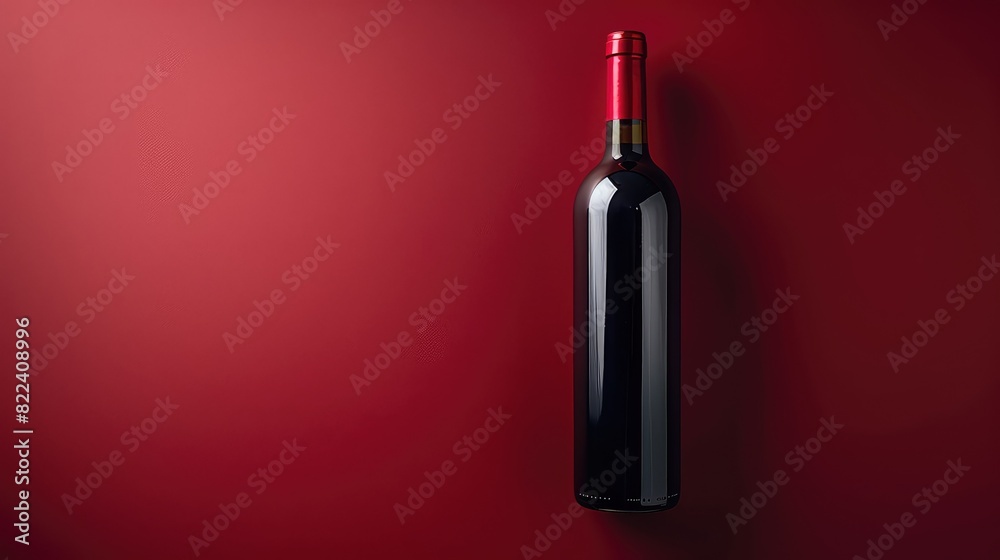 Elegant Dark Wine Bottle with Blank Label on Abstract Deep Red Backdrop, Perfect for Branding - 3D Rendering Elegant Dark Wine Bottle with Blank Label on Abstract Deep Red Backdrop, Perfect for Branding - 3D Rendering
