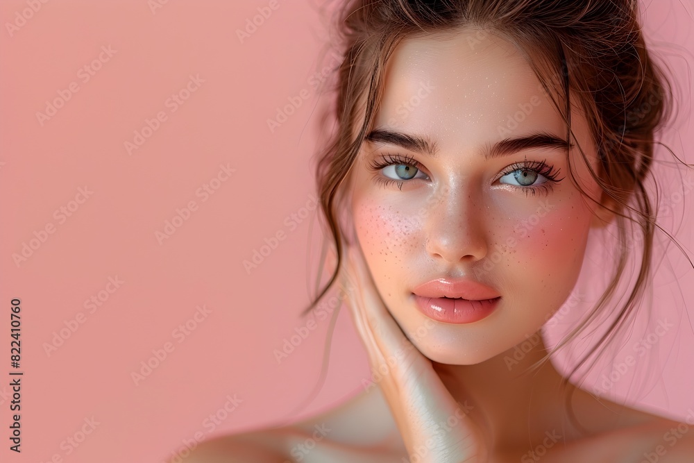 Captivating Natural Beauty with Glowing Skin and Alluring Green Eyes Captivating Natural Beauty with Glowing Skin and Alluring Green Eyes
