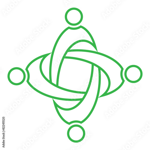 Graphic of interlinked people symbolizing community and teamwork