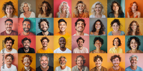 Compilation of Happy Faces Portraits.
