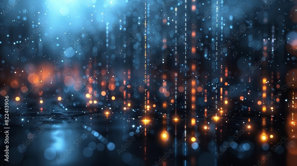Abstract digital rain of binary code, representing data transfer and technology, isolated with copy space Abstract digital rain of binary code, representing data transfer and technology, isolated with copy space
