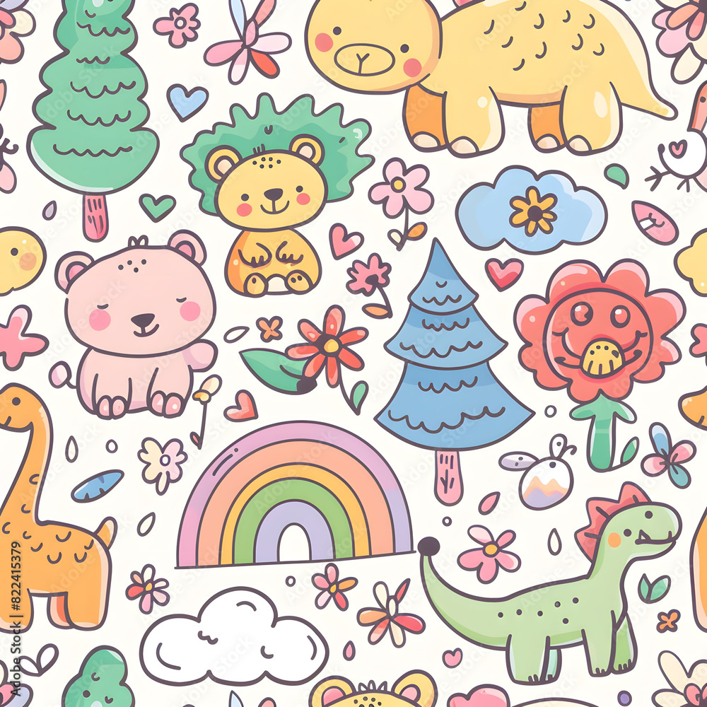 Fototapeta premium Cute Patterns for Kids