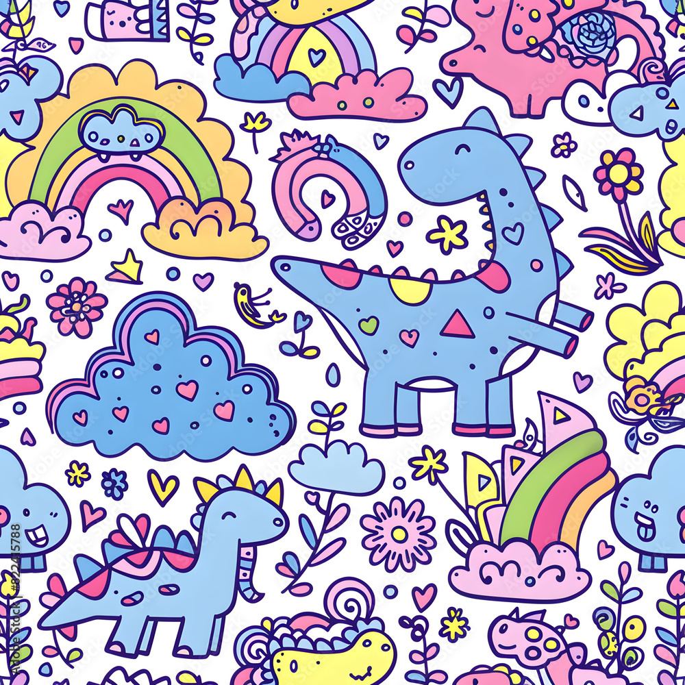 Naklejka premium Cute Patterns for Kids