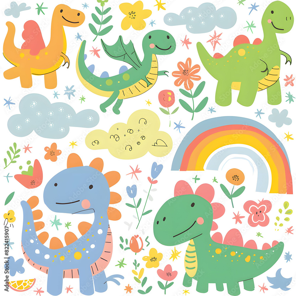 Obraz premium Cute Patterns for Kids
