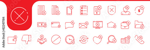 rejected line modern icon vector designs photo