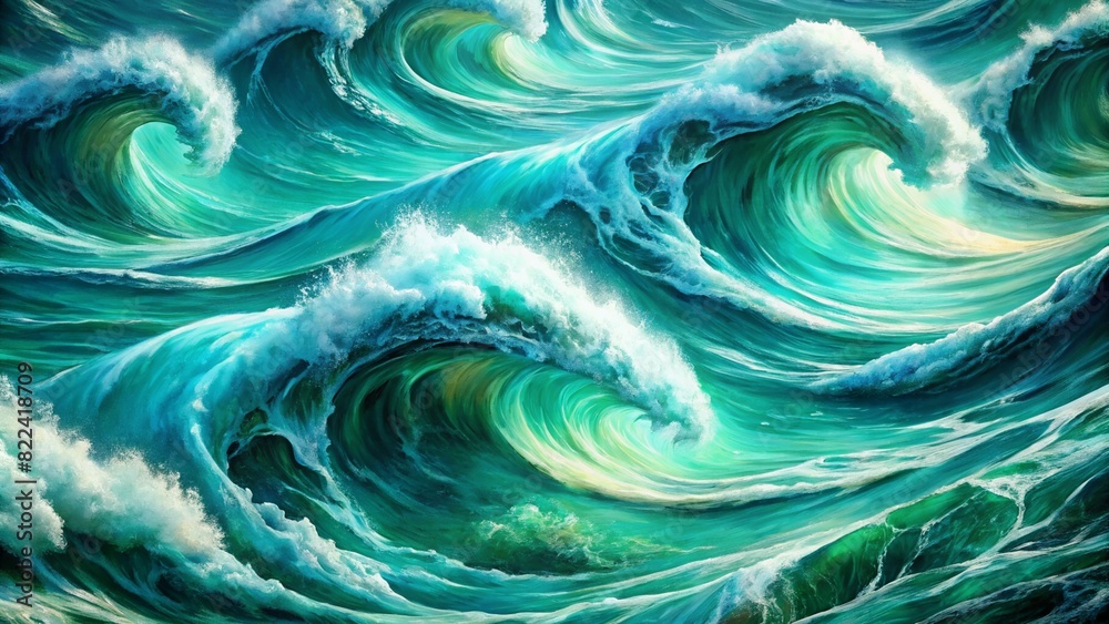 A blend of deep teal and light seafoam green waves Texture Background A blend of deep teal and light seafoam green waves Texture Background