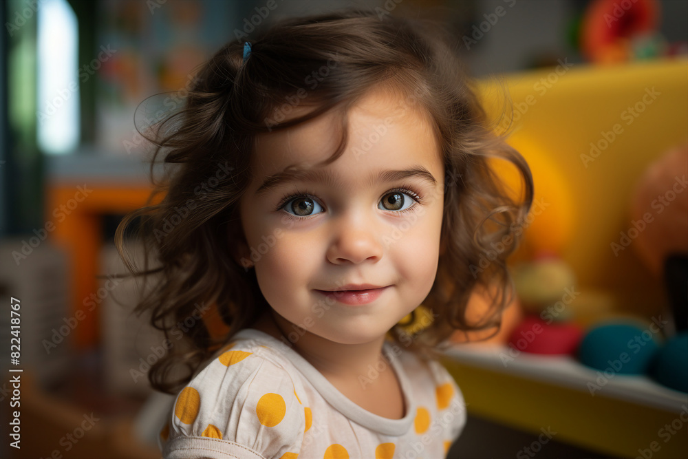 Cute children in playground playroom territory having fun playful childish mood made by Generative AI Cute children in playground playroom territory having fun playful childish mood made by Generative AI