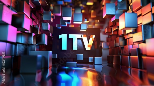 3d render of front side 1tv company logo