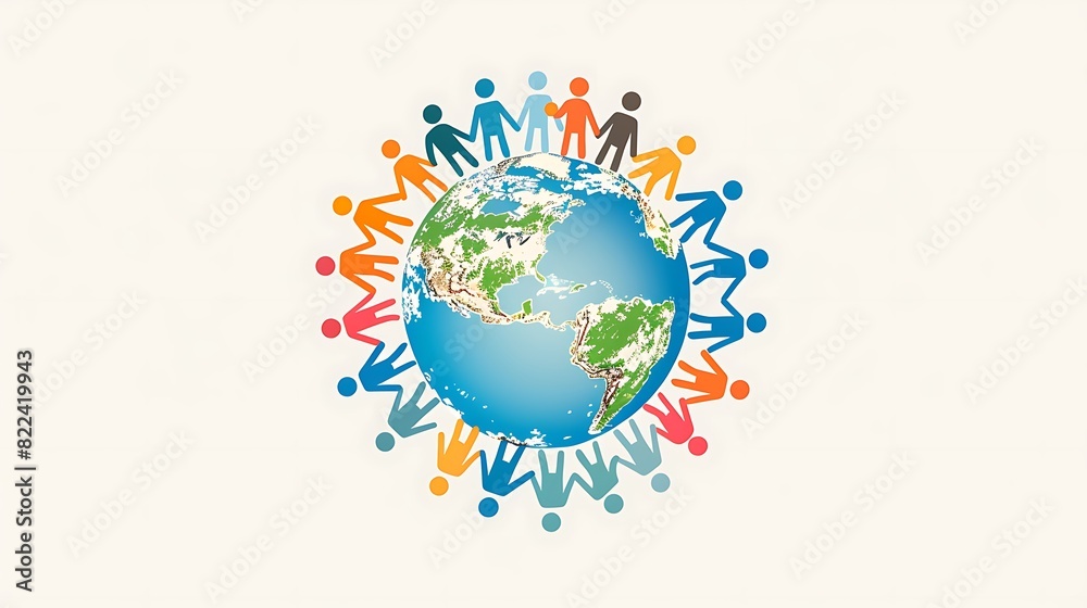 a world population day with people standing in a circle. a world population day with people standing in a circle.