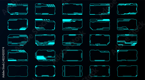 Blue control panel abstract modern technology futuristic interface hud	