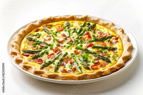 Elegant Asparagus and Bacon Quiche with Tangy Cherry Peppers
