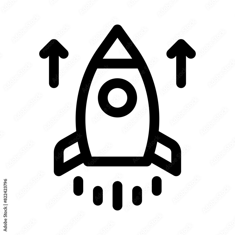 rocket line icon rocket line icon