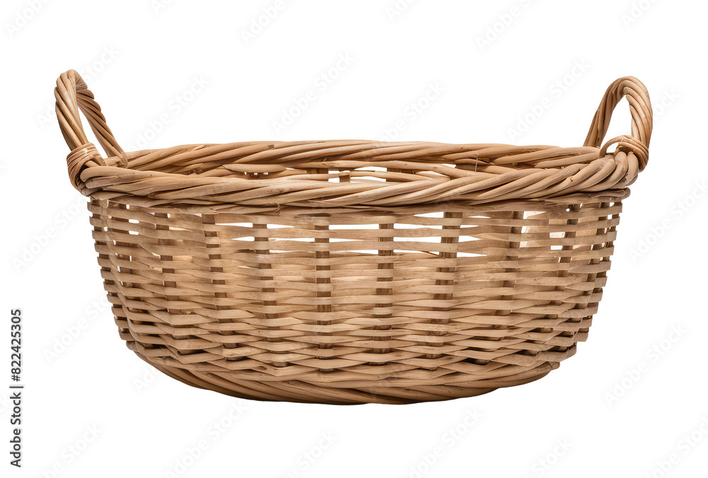 isolated png wickerwork basket, GENERATIVE AI isolated png wickerwork basket, GENERATIVE AI