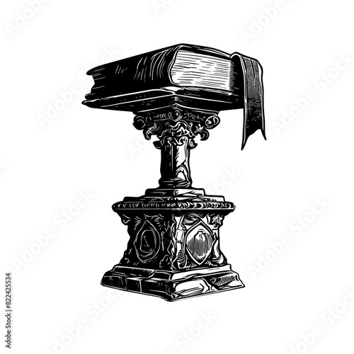 Enigmatic Vector Art of an Ancient Magic Tome: Unlock Mysteries, Spells, and Secrets from the Depths of History