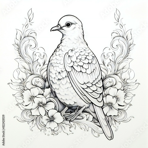 line art of a dove © Amena
