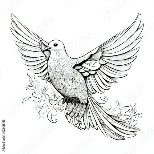 line art of a dove