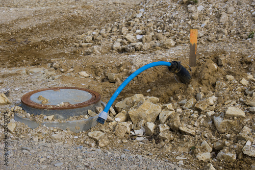 Wasseranschluss / Wasserleitung in einem Neubaugebiet (Hauswasseranschluss / Erschließung und Versorgung)