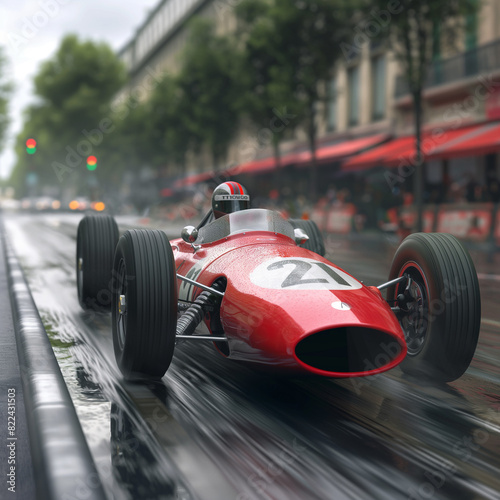 racing car in motion