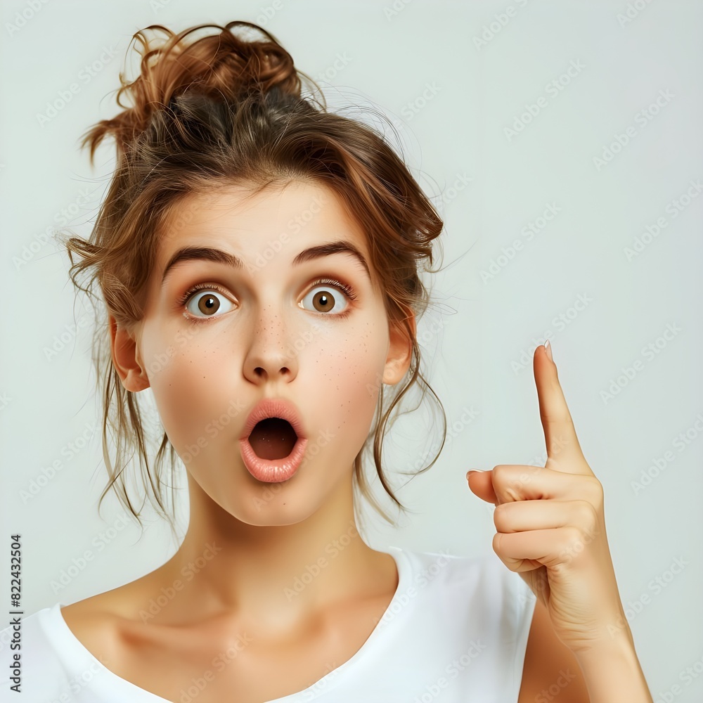 young woman with surprised face young woman with surprised face