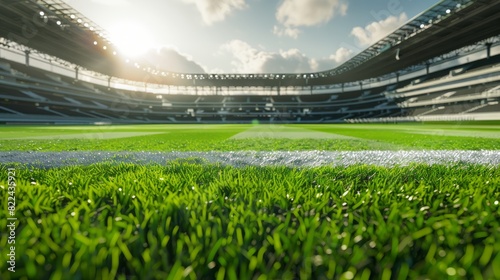 Grass field on the stadium