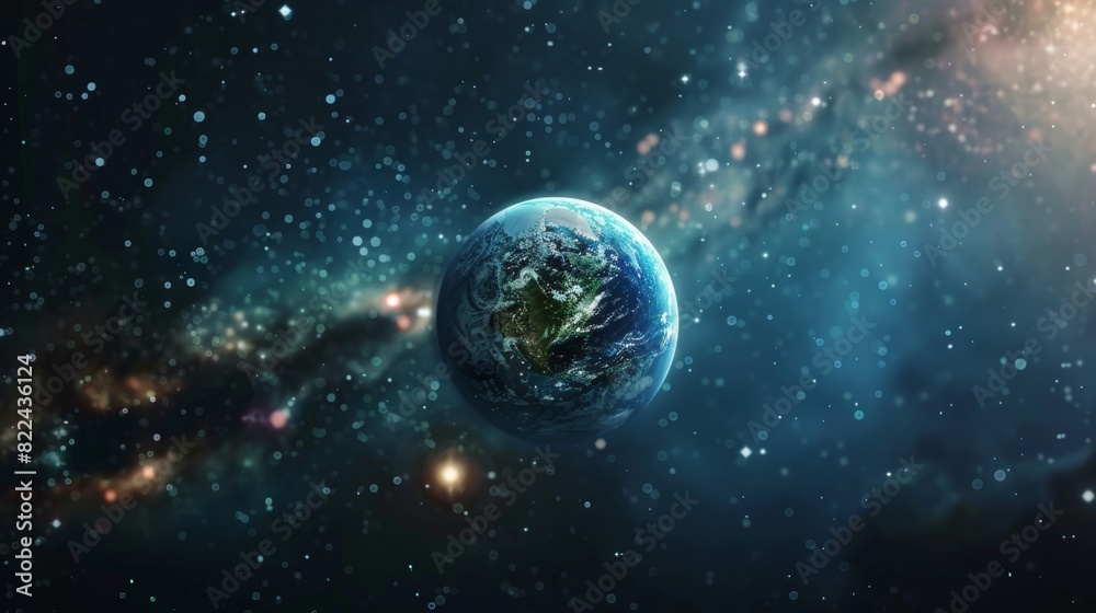 Earth is but a small speck in the path of the mighty neutrino stream highlighting the vastness of space. Earth is but a small speck in the path of the mighty neutrino stream highlighting the vastness of space.
