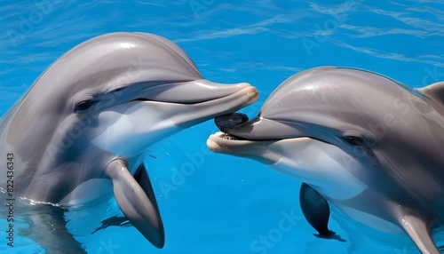 A Dolphin Nuzzling Affectionately With Its Compani © Canterah