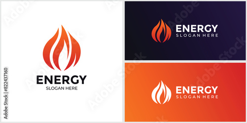gradient orange colored energy logo