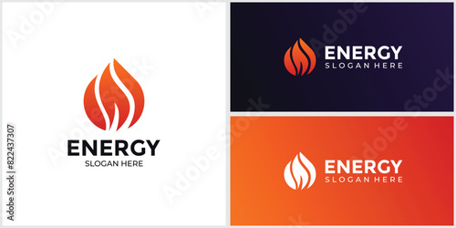 gradient orange colored energy logo
