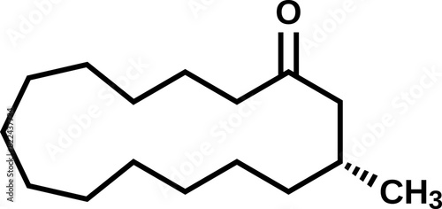 Muscone structural formula, vector illustration