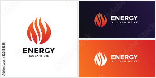 gradient orange colored energy logo