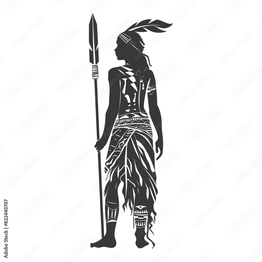 Silhouette native australian tribe woman black color only Silhouette native australian tribe woman black color only