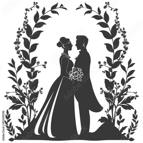Silhouette of element for wedding invitation black color only
