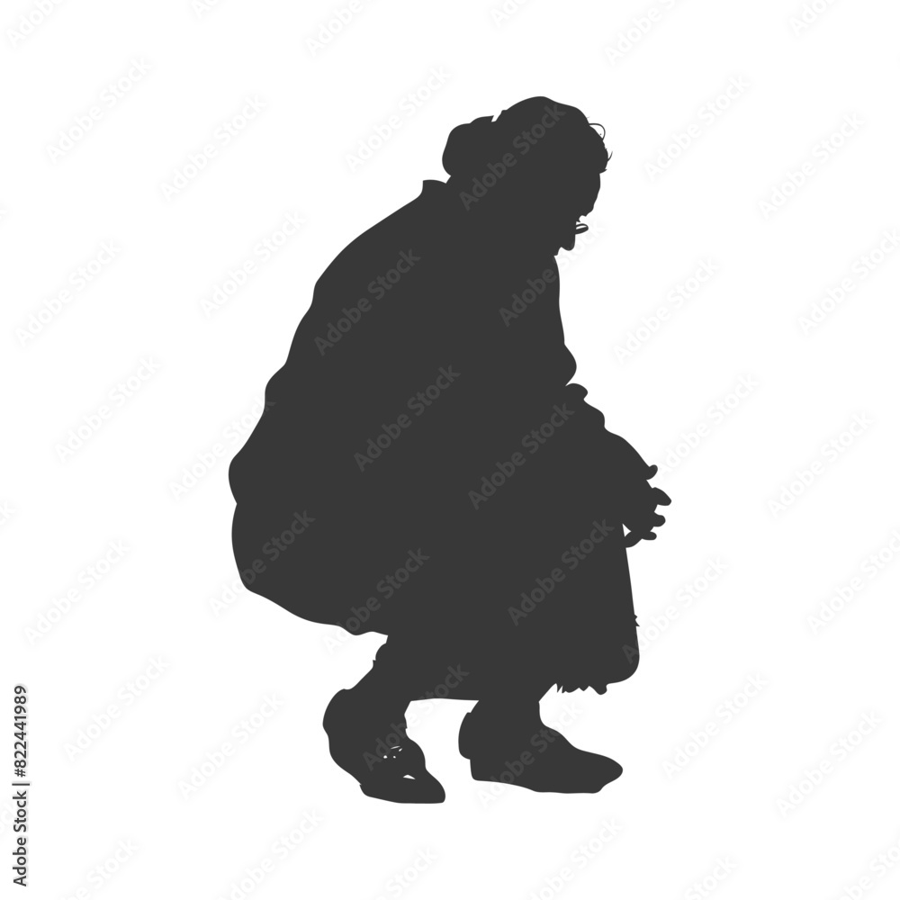 Silhouette sad elderly woman sitting alone depressed sitting black color only Silhouette sad elderly woman sitting alone depressed sitting black color only