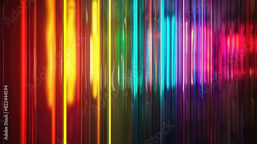 Abstract background with colorful vertical stripes of light and shadow  reflecting the effect of a neon l