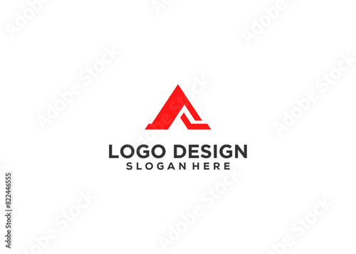 Free Download Letter A triangle logo design red color - GFXLoad