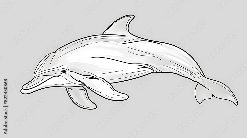 Obraz premium dolphin, outline, illustration, vector, mammal, underwater, drawing, fish, isolated, ocean, animal, water, sea, aquatic, graphic, wildlife, art, white, black, line, nature, marin, marine animal, conto