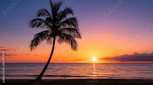 Majestic Palm Tree Dancing in Sunset Glow