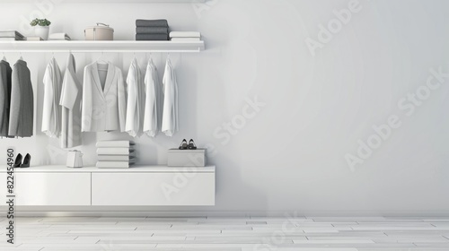 Simplicity and elegance of minimalist wardrobe design. generative ai photo