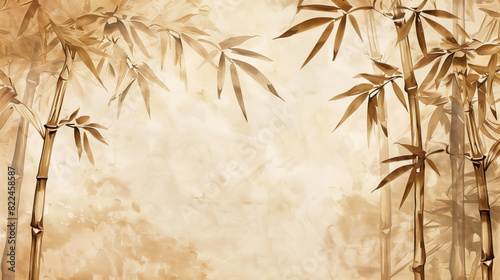 Elegant Bamboo Illustration With Subtle Beige Background