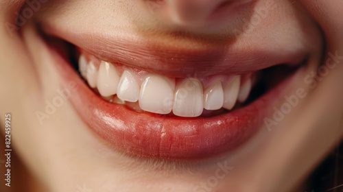 A close-up shot of a person's lips, curled into a mischievous grin, hinting at a secret joke or a playful attitude.