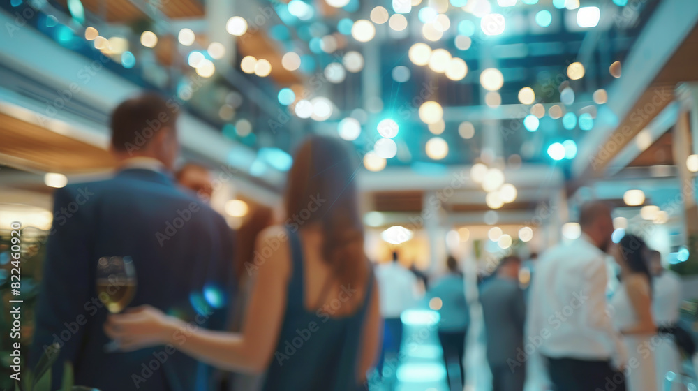 Blurred Shot of Business People Enjoying Party in Office Blurred Shot of Business People Enjoying Party in Office