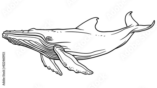 outline, fish, illustration, vector, sea, aquatic, underwater, ocean, animal, design, nature, symbol, water, graphic, swim, wildlife, icon, doodle, drawing, art, fishing, isolated, seafood, sign, whal photo